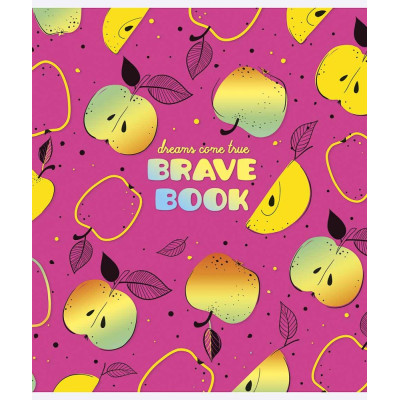 Зошит уч. "Genius" 24арк.== /3022L/ "Brave book" флуорфар + софт тач (дівчинка) (25/200)