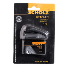 Степлер № 10, +1000 скоб, 8 арк. "SCHOLZ" 4035, 20мм, МІНІ, Синій (1/24)