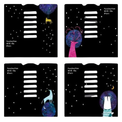 Підставка для книжок металева "JO" /555-37-S/ "Night" 15,2*15,2см,mix (1/30/60)