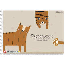 Альбом для малювання "Школярик" А4/20арк./PB-SC-020-8050/ спiраль, 120г/м2 (9/90)
