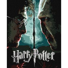 Картина за номерами "Ідейка" /KHO5222/ "Harry Potter: Гаррі та Волдеморт з фарбами металік extra" 40*50см