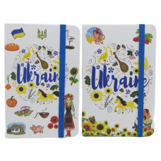 Блокнот А6/80арк /2608-1-U/ на гумці "Символи України" #  тв.обл., 80г/м2, мікс (1/28/224)