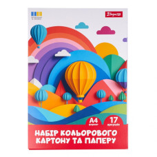 Картон та папір кольоровий А4/17арк "1В" /954902/ односторонній МІКС (1/25)