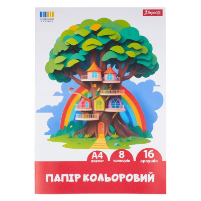 Папір кольоровий А4/16арк "1В" /954901/ 8кол. односторонній (1/50)