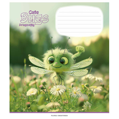 Зошит уч. "Школярик" 12арк.# /3462K/ "Cute bugs" ВД лак (дівчинка) (30/300)