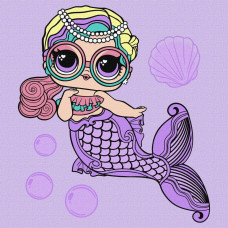Картина за номерами "Ідейка" /KHO6263/ "LOL Surprise! Mermaids Miss Sea" 40*40 см