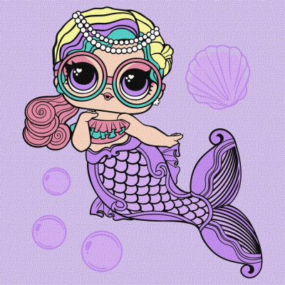 Картина за номерами "Ідейка" /KHO6263/ "LOL Surprise! Mermaids Miss Sea" 40*40 см