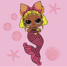 Картина за номерами "Ідейка" /KHO6265/ "LOL Surprise! Mermaids Queen Bee" 40*40 см