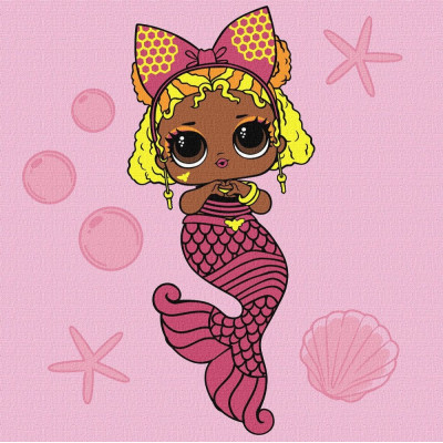 Картина за номерами "Ідейка" /KHO6265/ "LOL Surprise! Mermaids Queen Bee" 40*40 см