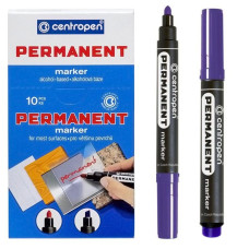 Маркер "Centropen" /8566/08/ перманентний КРУГЛИЙ, фіолетовий (10/200)