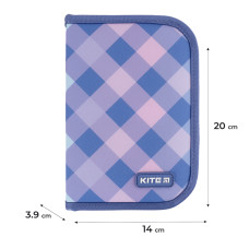 Пенал "Kite" /K24-622H-3/ 1 відд., 2 відв.,з наповненням 622H Purple Chequer (67040) (1/42)