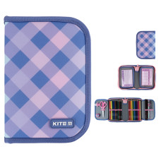 Пенал "Kite" /K24-622H-3/ 1 відд., 2 відв.,з наповненням 622H Purple Chequer (67040) (1/42)