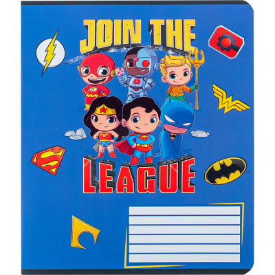 Зошит уч. "Kite" 12арк.# /DC24-232/ "DC Justice League" софт тач + УФ лак (25/600)