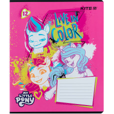 Зошит уч. "Kite" 12арк.== /LP24-234/ "My Little Pony" УФ лак + глітер (25/600)