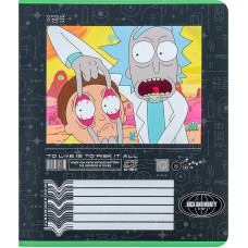 Зошит уч. "Kite" 18арк.# /RM24-236/ "Rick & Morty" софт тач + УФ лак (20/400)