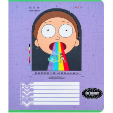 Зошит уч. "Kite" 18арк.# /RM24-236/ "Rick & Morty" софт тач + УФ лак (20/400)