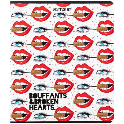 Зошит уч. "Kite" 48арк.# /K24-259-1/ "Bouffants & Broken Hearts" гібр. лак + УФ лак (10/200)