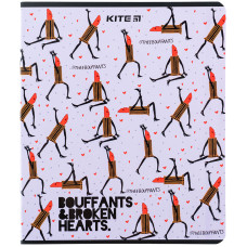 Зошит уч. "Kite" 48арк.# /K24-259-1/ "Bouffants & Broken Hearts" гібр. лак + УФ лак (10/200)