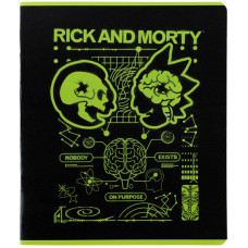 Зошит уч. "Kite" 48арк.# /RM24-259/ "Rick & Morty" гібр. лак + УФ лак (10/200)