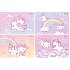 Зошит для малювання А4/12арк. "Kite" /HK24-241/ скоба, УФ лак + глітер, Hello Kitty (20/160)