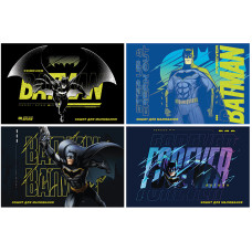 Зошит для малювання А4/24арк. "Kite" /DC24-242/ скоба, гібр. лак + УФ лак, DC Batman (12/96)