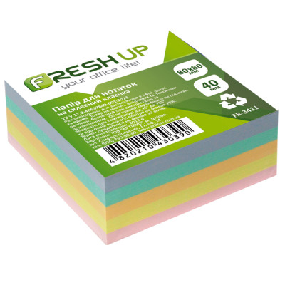 Блок КЛАСИКА НЕ клеєн. Fresh Up 80*80*40мм. 60г/м2  FR-3411  (1/24)