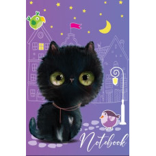 Блокнот А6/32арк. "Рюкзачок" /ЗК-16/ # серія "CUTE CATS" карт.обкл., блок офс, СКОБА (1/100)