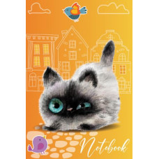Блокнот А6/32арк. "Рюкзачок" /ЗК-16/ # серія "CUTE CATS" карт.обкл., блок офс, СКОБА (1/100)