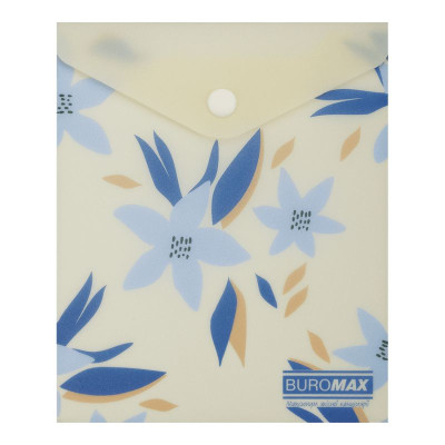 Папка-конверт на кнопці А6 "BuroMAX" /BM.3922-53/ матов. пластик, ARABESKI, маренго (12/480)