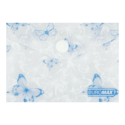 Папка-конверт на кнопці А7 "BuroMAX" /BM.3923-31/ матов. пластик, ARABESKI, білий перламутр (12/720)