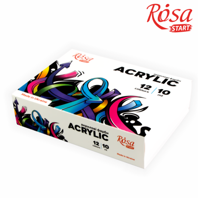 Набір акрилових фарб "ROSA START" /322111011/_074/  12кол*10мл "Graffiti"  (1/12)