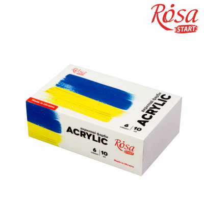Набір акрилових фарб "ROSA START" /322111007/_050/  6кол*10мл "Ukraine"  (1/24)