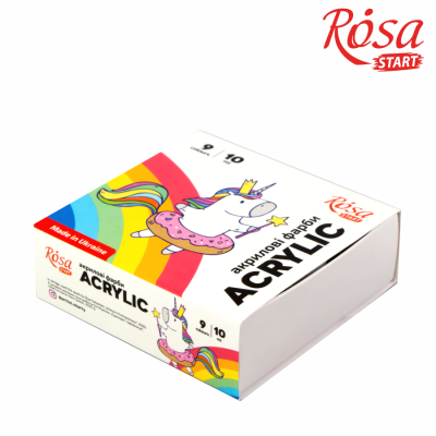 Набір акрилових фарб "ROSA START" /322111005/_012/  9кол.*10мл "Unicorn Єдиноріг"  (1/16)