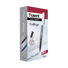 Ручка гелева "Axent" /AG1075-01-A/ 0,5мм, "College" чорна (12/144)