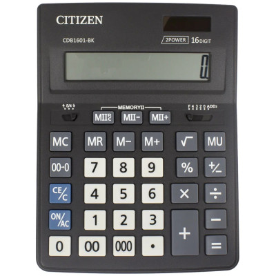 Калькулятор "Brilliant" /CDB1601-BK/ настол., 16-розр, 2пам, 205*155*35мм