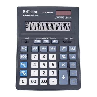 Калькулятор "Brilliant" /CDB1601-BK/ настол., 16-розр, 2пам, 205*155*35мм