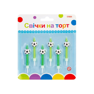 Набір свічки на торт "Maxi" /MX620158/ "М'ячі" 6шт (1/12)