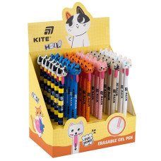 Ручка автомат пиши-стирай "Kite" /K25-027/ Cats, синя (36)
