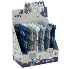 Ручка кулькова автомат "Kite" /K25-028-1/ Funny cat, синя (36)