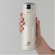 Термос "Kite" /K25-1227-1/  з термодатчиком 450 мл, бежевий