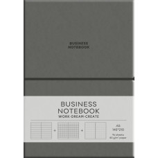 Блокнот А5/96 арк. "Школярик" Business /A5-7137Dark Gray/ == обкл.поліуретан м'яка, крем блок, 80г/м2 "Dark Gray" (1/12)