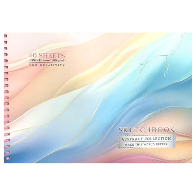 Скетчбук А5/40 "Bourgeois" /N9656/ ЧИСТІ аркуші, картон обкл., на спіралі, 100г/м2 (1/80)