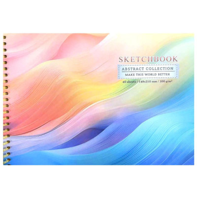 Скетчбук А5/40 "Bourgeois" /N9657/ ЧИСТІ аркуші, картон обкл., на спіралі, 100г/м2 (1/80)