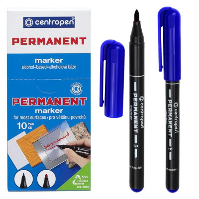 Маркер "Centropen" /2836/03/ перманентний, 2мм, синій (10)