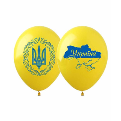 Кульки повітряні "Pelican" /828942/ 12' (30 см) Я ЛЮБЛЮ УКРАЇНУ, 10 шт/уп (1/10)