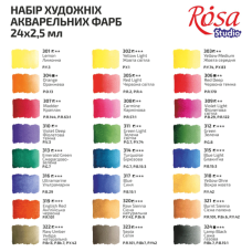 Акварель "ROSA Studio" /037/340324/ 24 кол., кювета, картон (1/12)