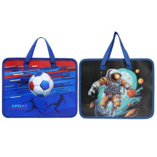 Папка-портфель на блискавці "JO" /DSCN4060/ "Football&Space" 32*26*8см, мікс (1/12)