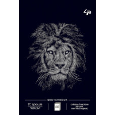 Скетчбук A6/20арк "4PROFI" /40425/ ЧИСТІ чорні аркуші, "Animals sketchbook" three, 160г/м2