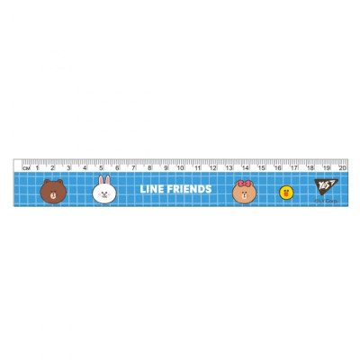 Лінійка 20см "YES" /370667/ "Line Friends"  (1/20/100)