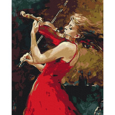 Картина за номерами "Brushme" /BS491/ "Дівчина зі скрипкою" 40*50см